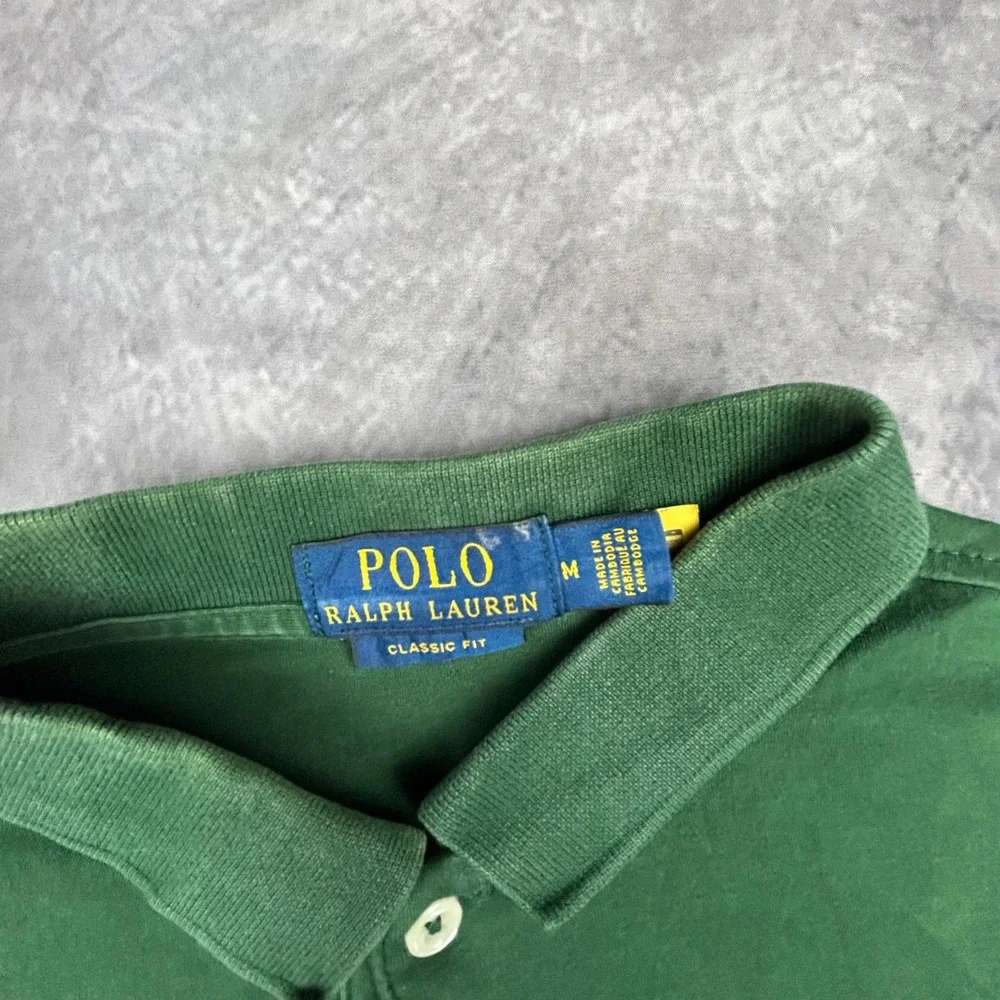 Polo Ralph Lauren Mens Classic Fit Polo Shirt Green Medium Y2K 0790‎